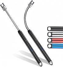 Electric Gas Lighter | Rechargeable USB Kitchen Lighter with 360° Rotating Flexible Steel Neck | Windproof Flameless Candle Lighter for Stove, BBQ, Puja, Camping and Outdoor Use