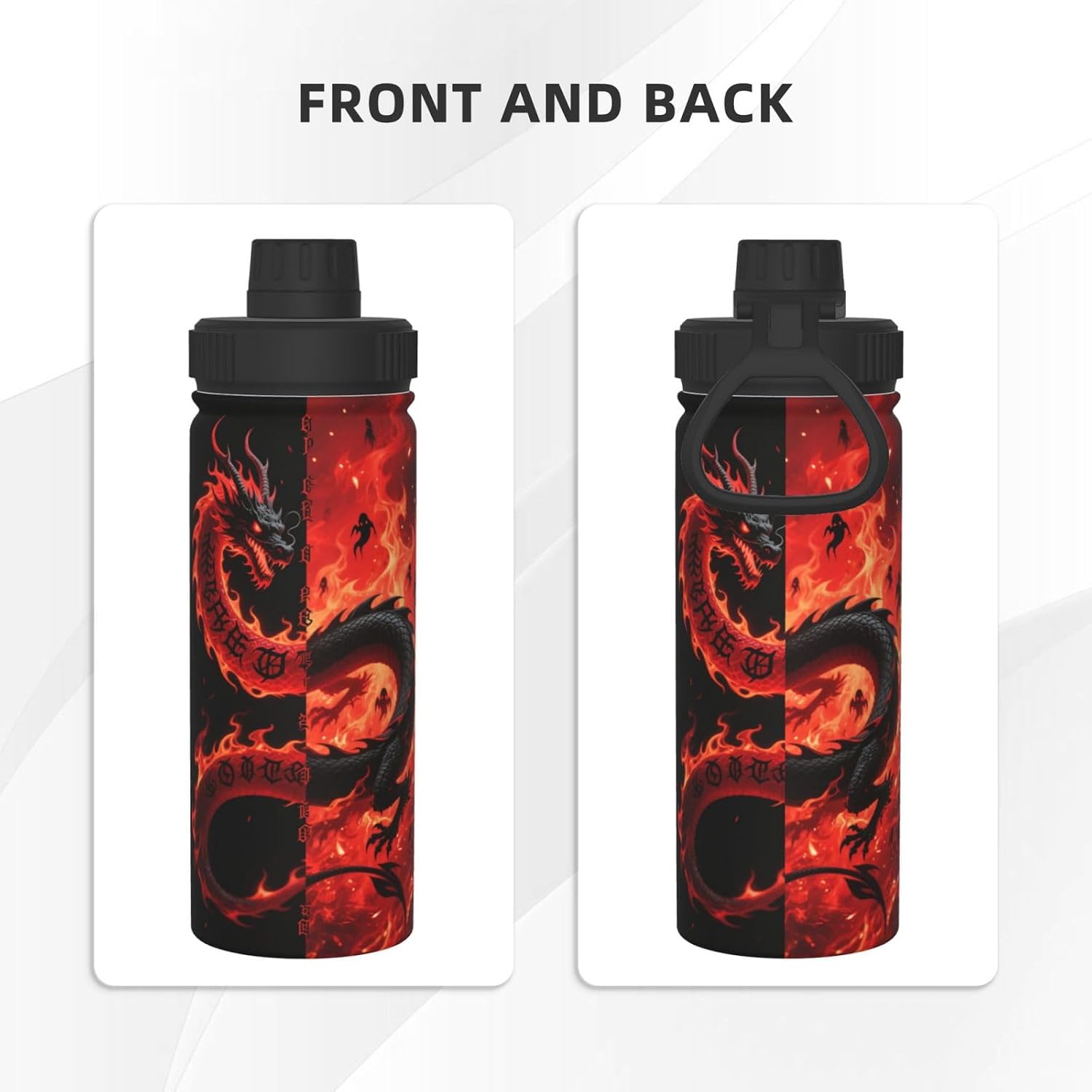 Dragon Print Stay Hydrated On The Go With 18oz Sports Insulated Kettle Perfect For Outdoor Activities