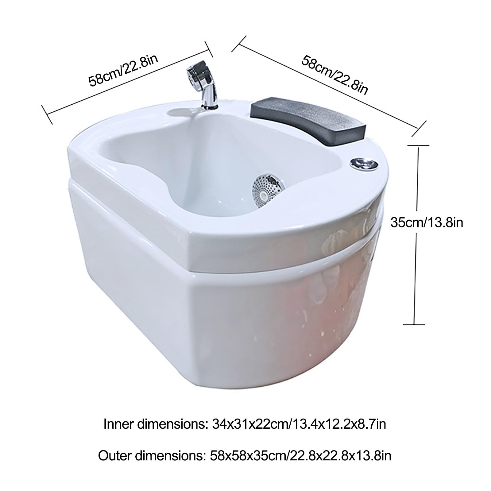 Akrylowa wanna stóp spa kąpiel stóp pedicure miska pedicure wanna spa z masażem kolorowa lampa i regulowana temperatura, dla stóp relaks stres