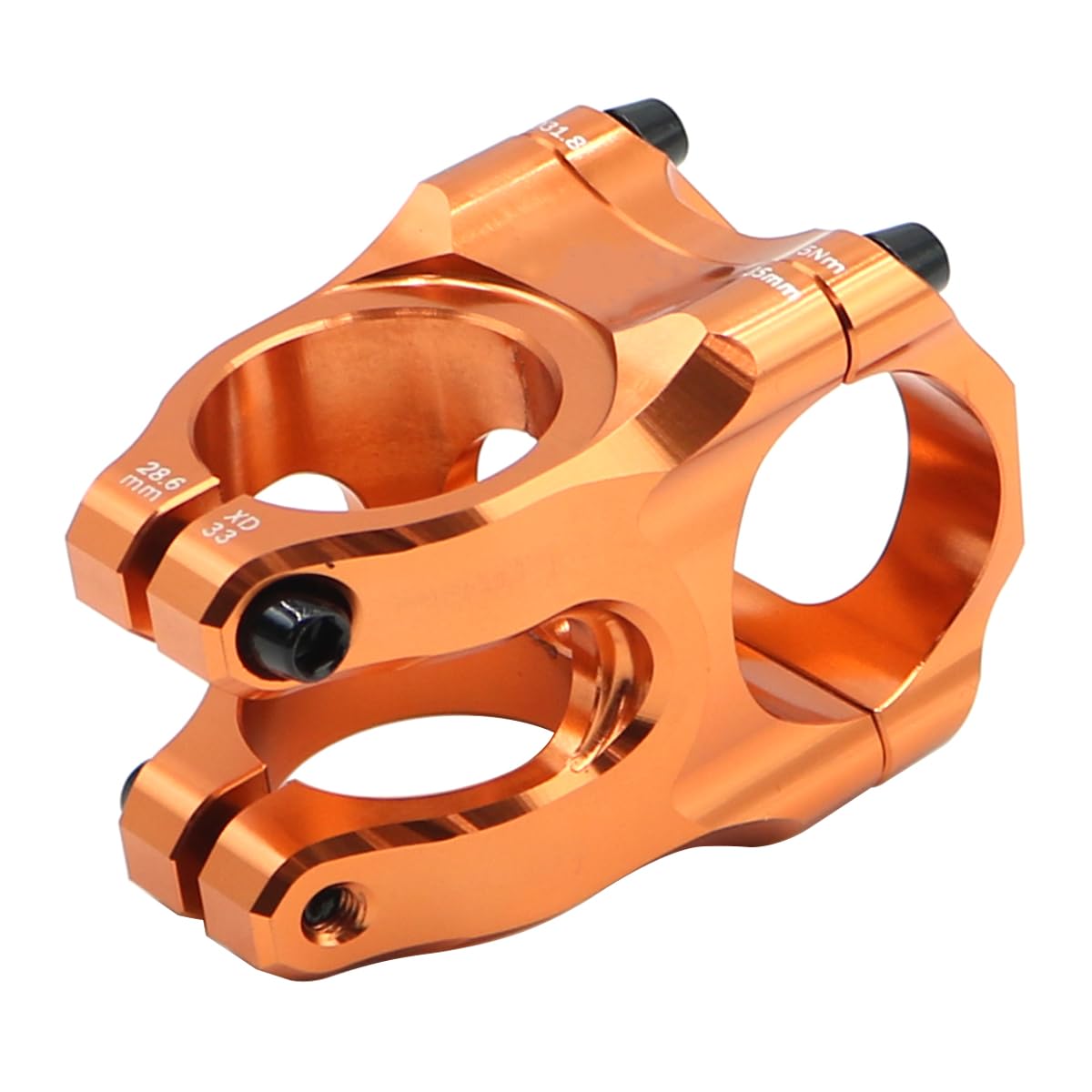 Gurtt Mountain Bike Stem Handlebar 35mm for Improved Control and Comfort, Aluminium Alloy, Compatible with Most Bikes (Orange)
