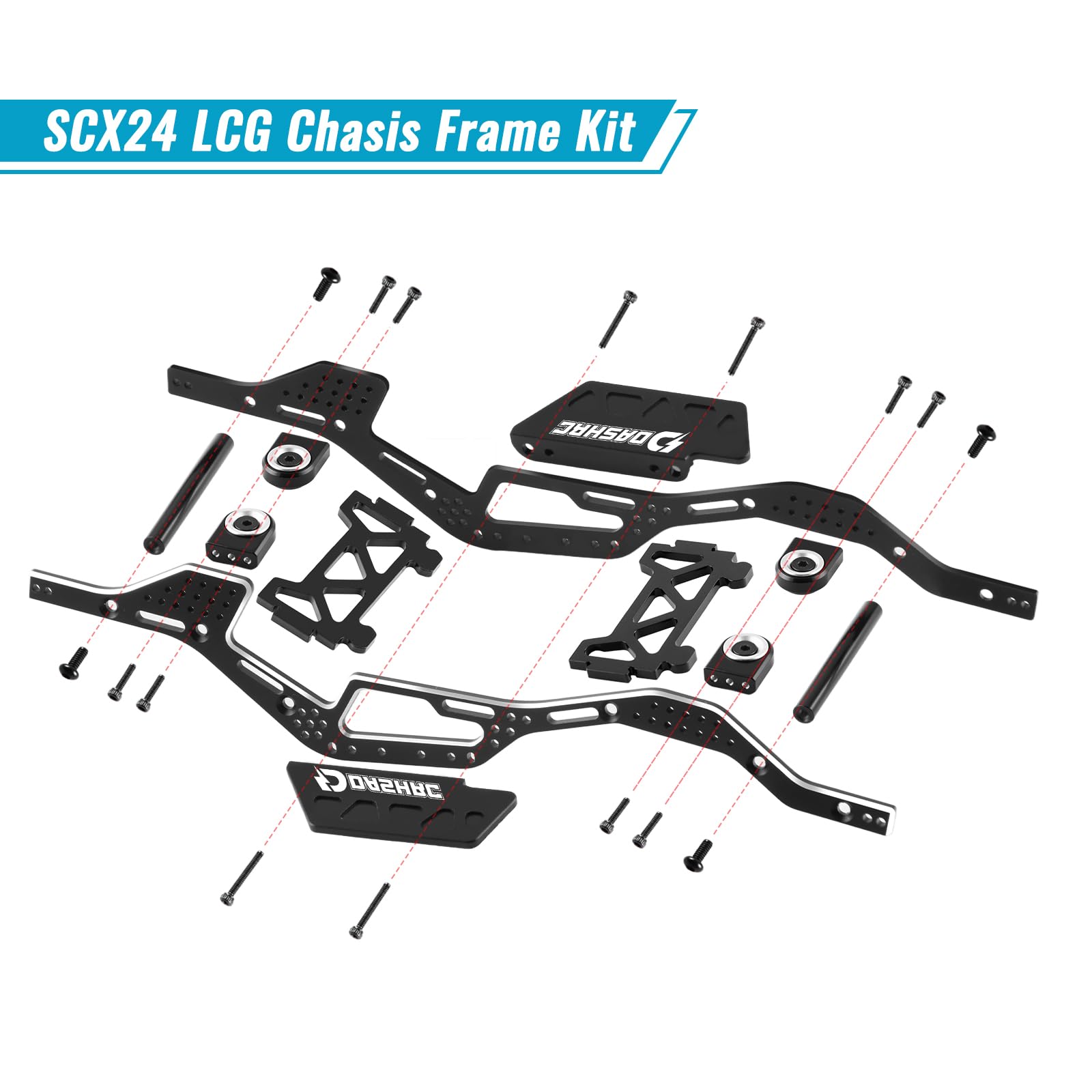 Amazon.com: DashRC Aluminum LCG Chassis for SCX24, 12° Angled Skid