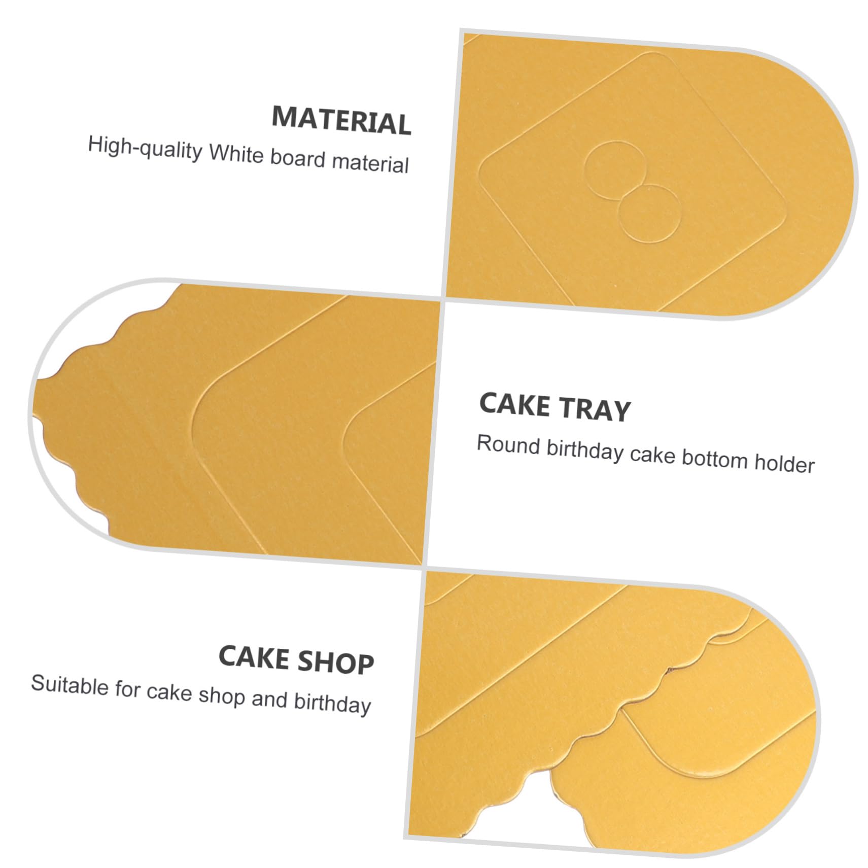 ABOOFAN 10 Plateaux à Gâteaux Carrés en Carton Doré, Support Solide pour Gâteaux, pour Présentation et Emballage, Lot de 10, Style Élégant