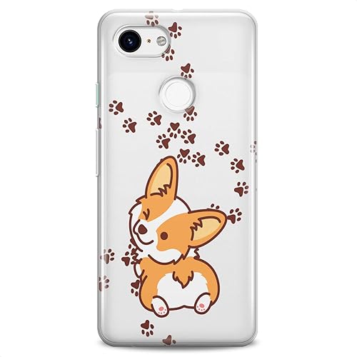 Cavka Funda de TPU compatible con Google Pixel 9 8 Pro 7a 6a 5a XL 4a 5G 2 XL 3 XL 3a Diseño Corgi Kawaii Lindos Animales Divertidos Animales