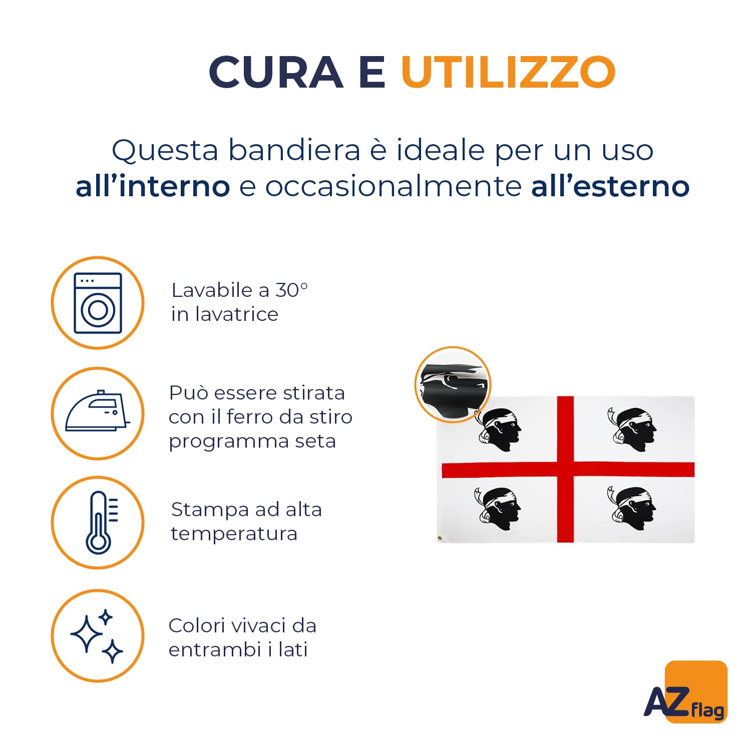BANDIERA SARDEGNA 90x60cm - BANDIERA SARDA - ITALIA 60 x 90 cm - AZ FLAG
