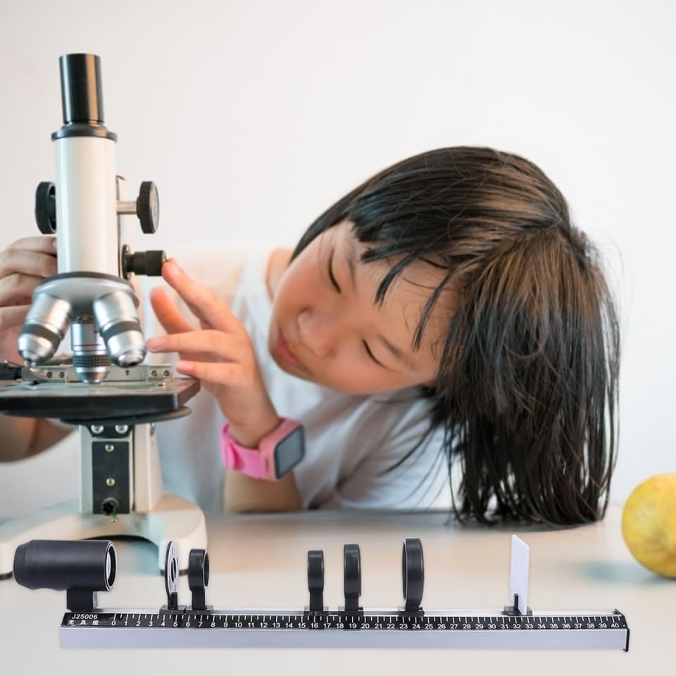 Miniatura 8 de ULTECHNOVO Kits de óptica de aula de ciencias, juego de herramientas de luz de 9 piezas con lentes convexas y cóncavas para experimentos de imágenes