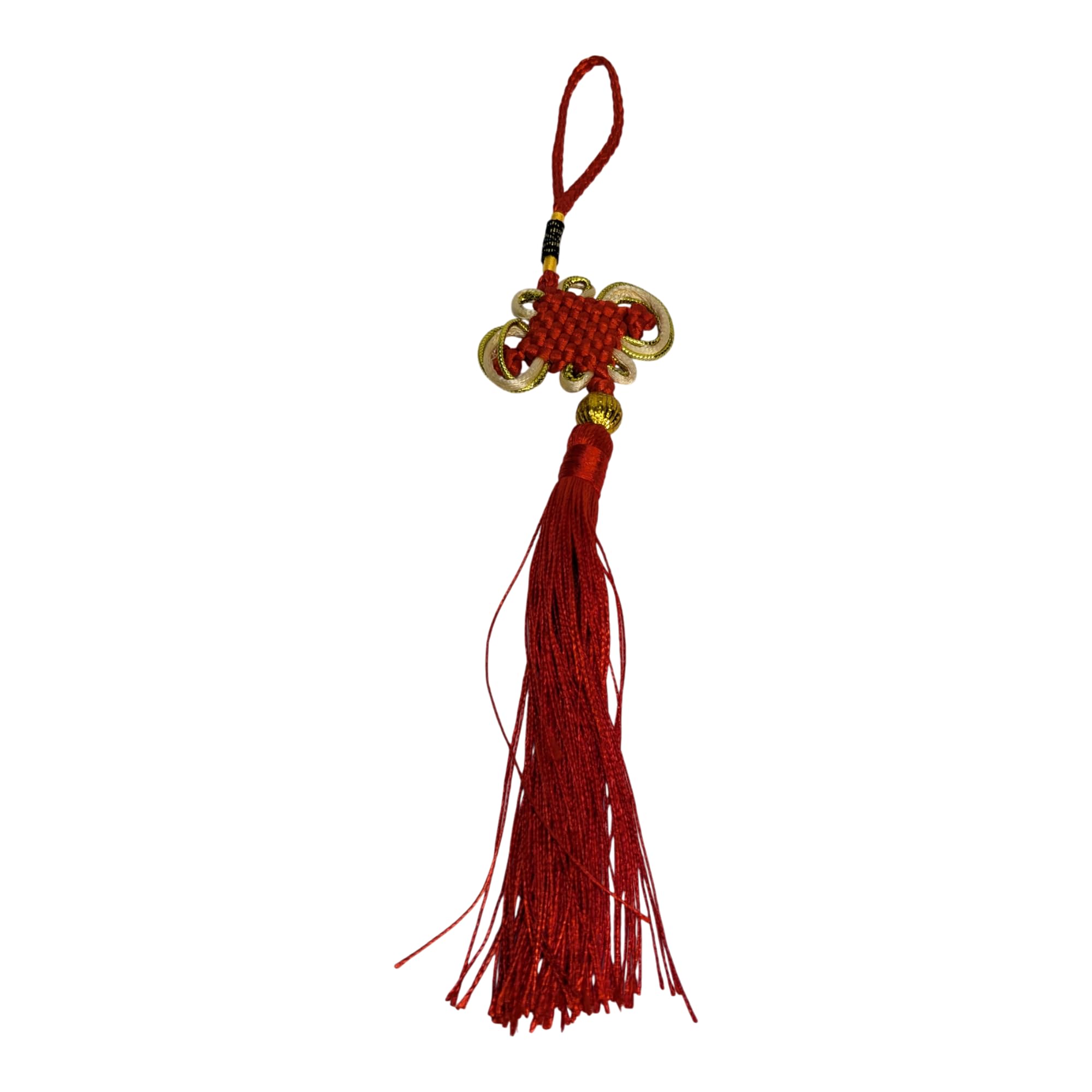 Borla coreana Norigae - Abalorio de mariposa de doble cara - Rojo 28 cm