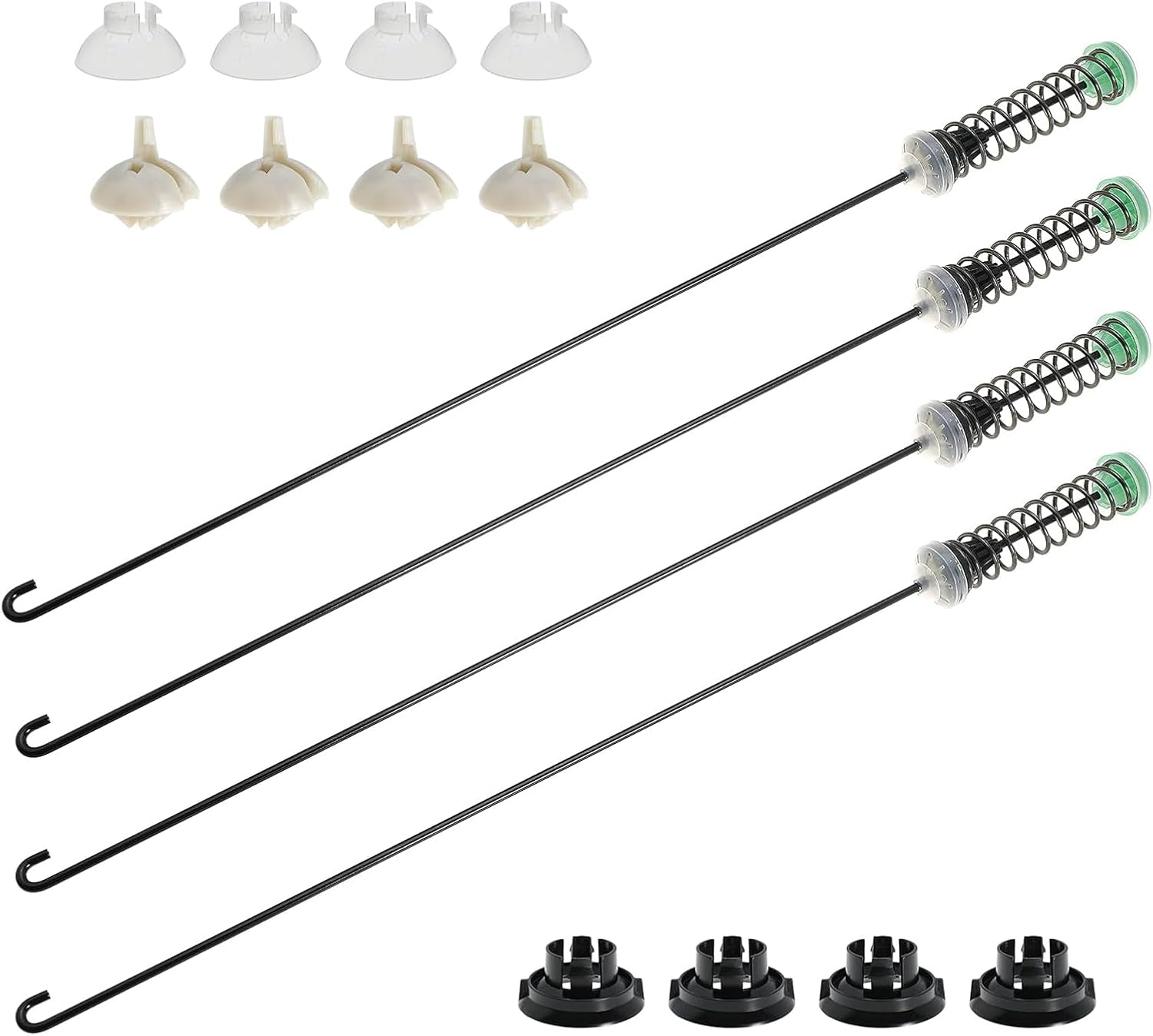 W11130362 Washer Suspension Rod Kit (4 pcs)-Fit for Whirl.pool Ken.more Washing Machines WTW5000DW0, WTW5000DW2, MVWC565FW0,11022352510- Replaces W10594080, W10735786, W10748956, W10780040