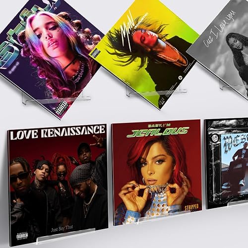 YUEHUA Soporte de pared para exhibición de discos de vinilo, soporte de pared para almacenamiento de discos de vinilo, estante de exhibición de