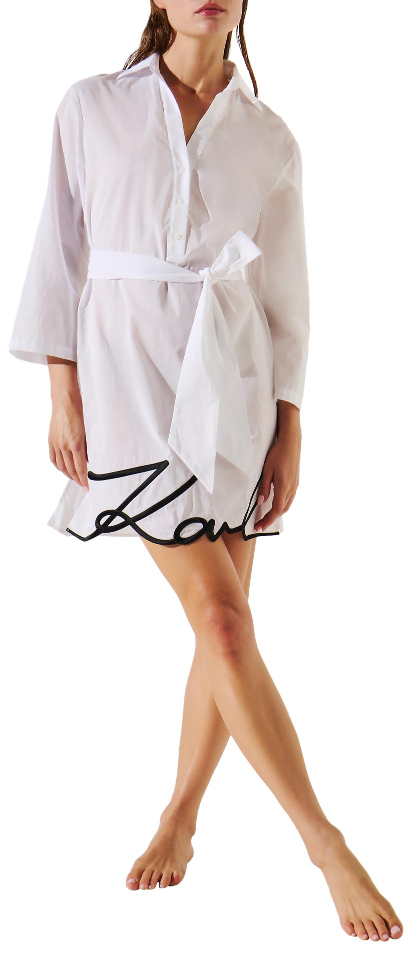 KARL LAGERFELD B.V Damski Lagerfeld, Women's, Karl DNA Signature Beach Dress Sunsuit, biały, XS