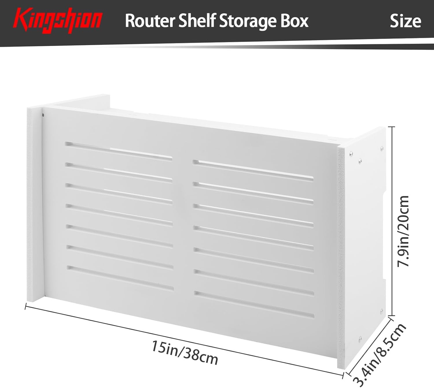 Wall Mount Router Shelf Storage Box, 15" Wifi Cable Cord Organizer Cabinet, Wireless Internet Device Hide Storage Holder