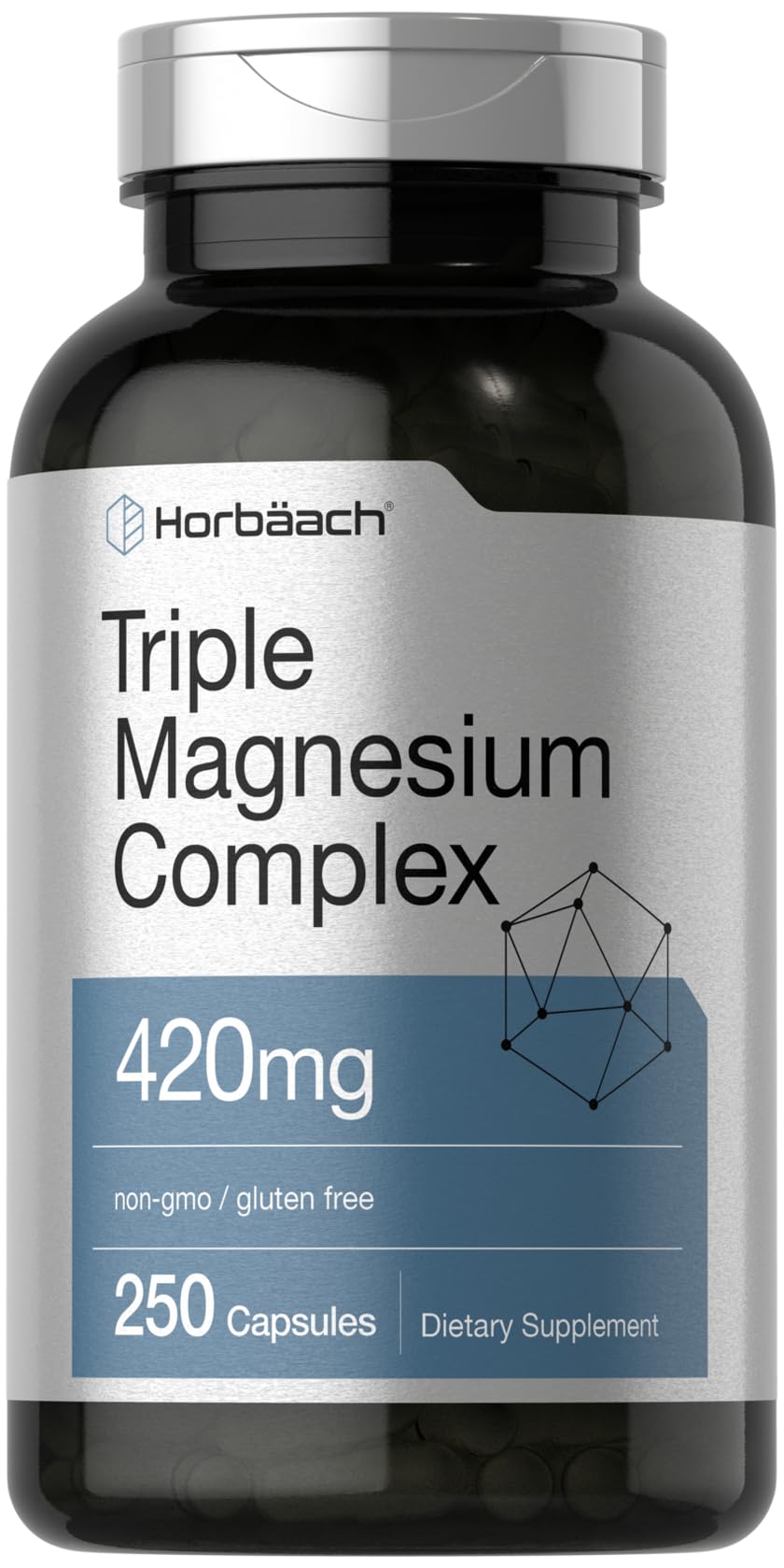 Horbaach Triple Magnesium Complex | 420 mg | 250 Capsules