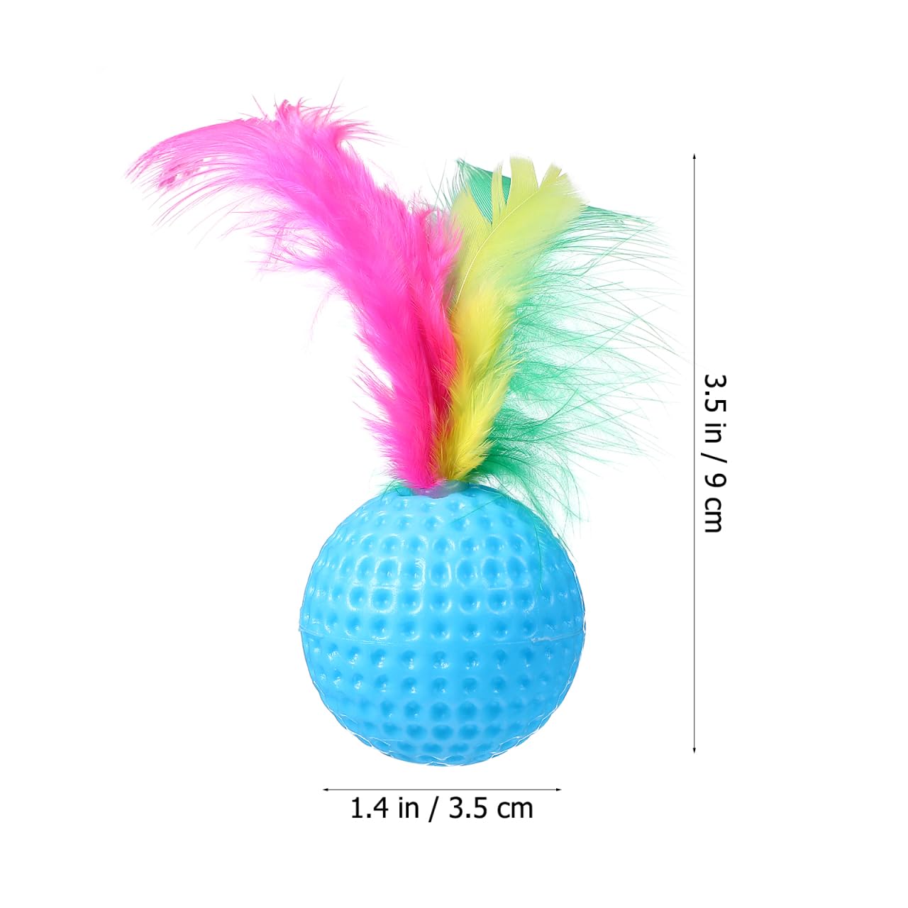 TOYANDONA 24pcs Cat Toy Balls Colorful Cat Balls with Feather Interactive Teaser Toys for Cats Golf Sponge Bouncy for Cats and Kittens Pet Supplies for Home and Shop - Image 4