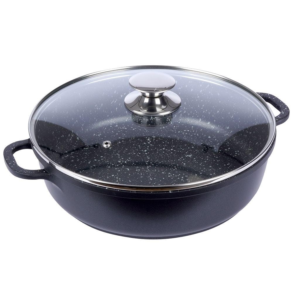 ORION Pfanne Bratpfanne GRANIT Schmortopf Schmorpfann 28 cm GRANDE Gas Induktion | Kochtopf Granitbeschichtung 28 cm Grande Gas