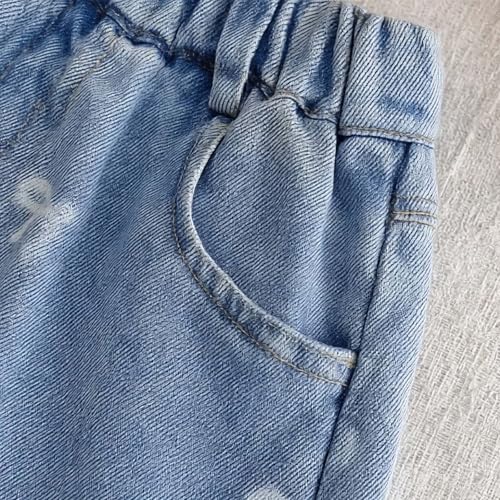 Short denim fille coupe ample décontractée en sergé extensible doux