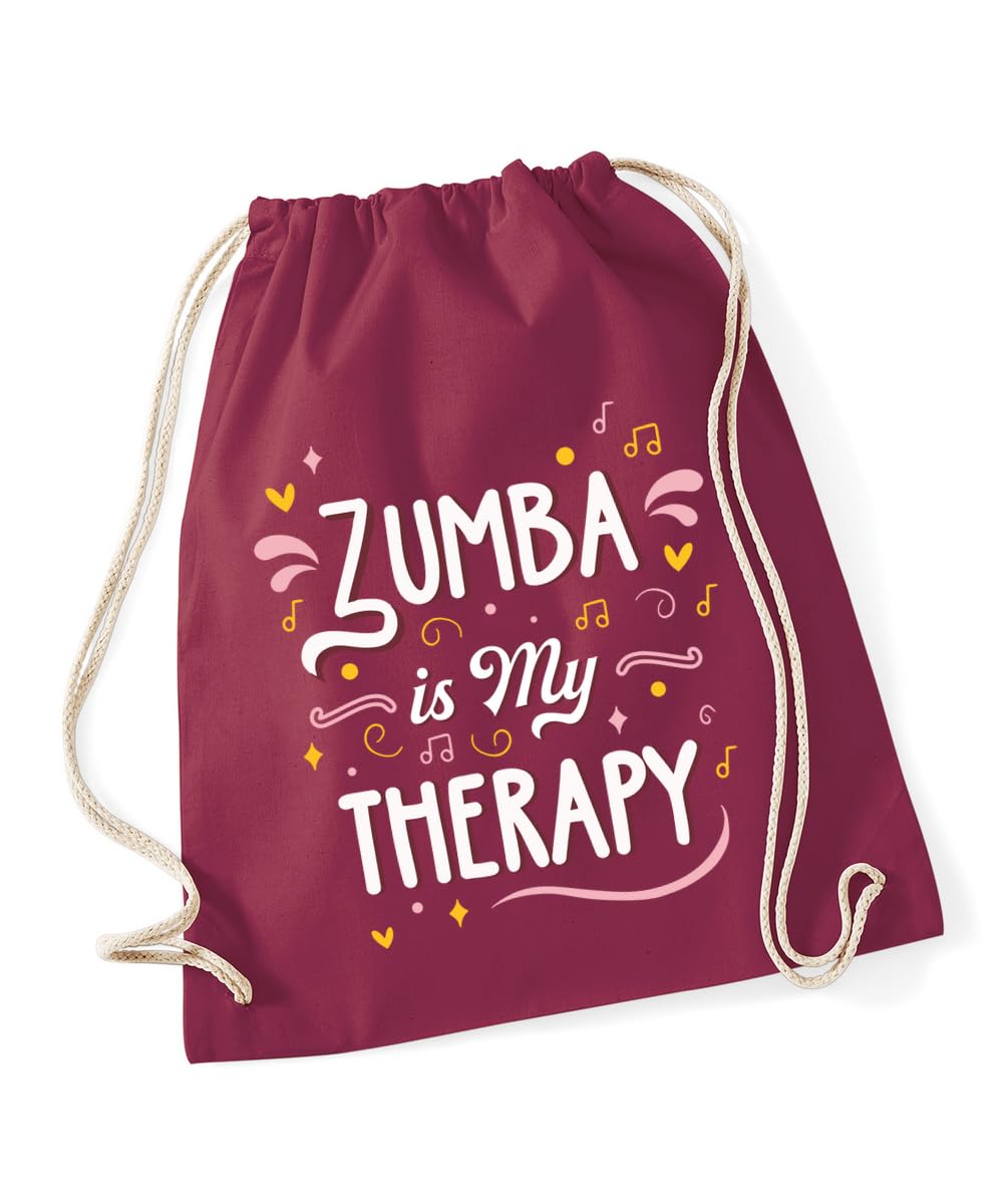 Hippowarehouse Zumba is my therapy Drawstring Cotton School Gym Bag 37cm x 46cm, 12 litres