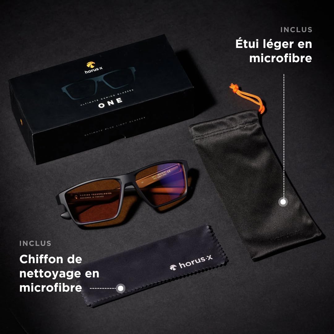 Horus X - Pack Lunettes de soleil + Anti lumière Bleue Gaming pour Ecran