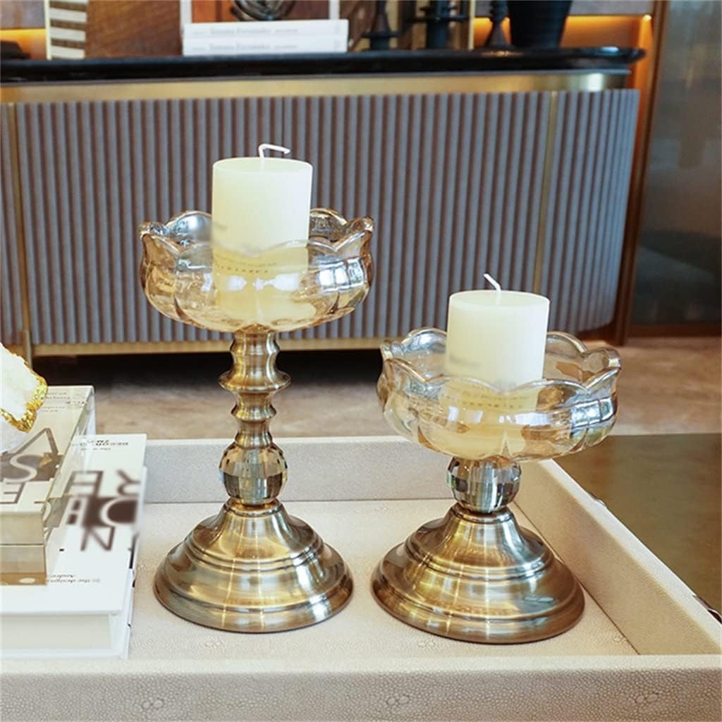 European Retro Candle Table Set up Glass Model Room Living Decoration Wedding Romantic Candlelight Dinner Props
