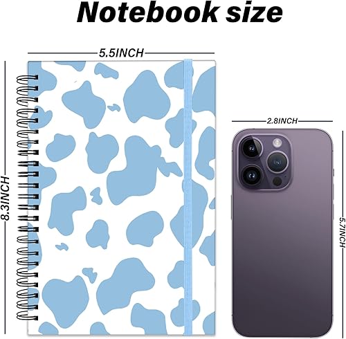 Miniatura 2 de Cuaderno de espiral, diario de tapa dura, cuaderno espiral con rayas anchas, A5 de 5.5 x 8.3 pulgadas, papel grueso de 80 GSM, 60 hojas y 120