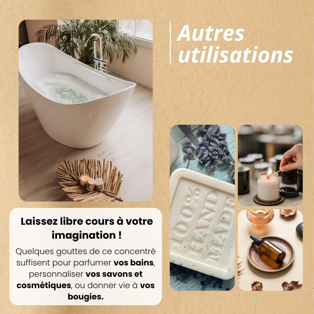KIKAO - Parfum Concentré - Multi-Usages : Diffusion (diffuseur électrique), Bain, Cosmétique, & DIY (Bougies, Savons) - - 10ml (Fleur de monoï)