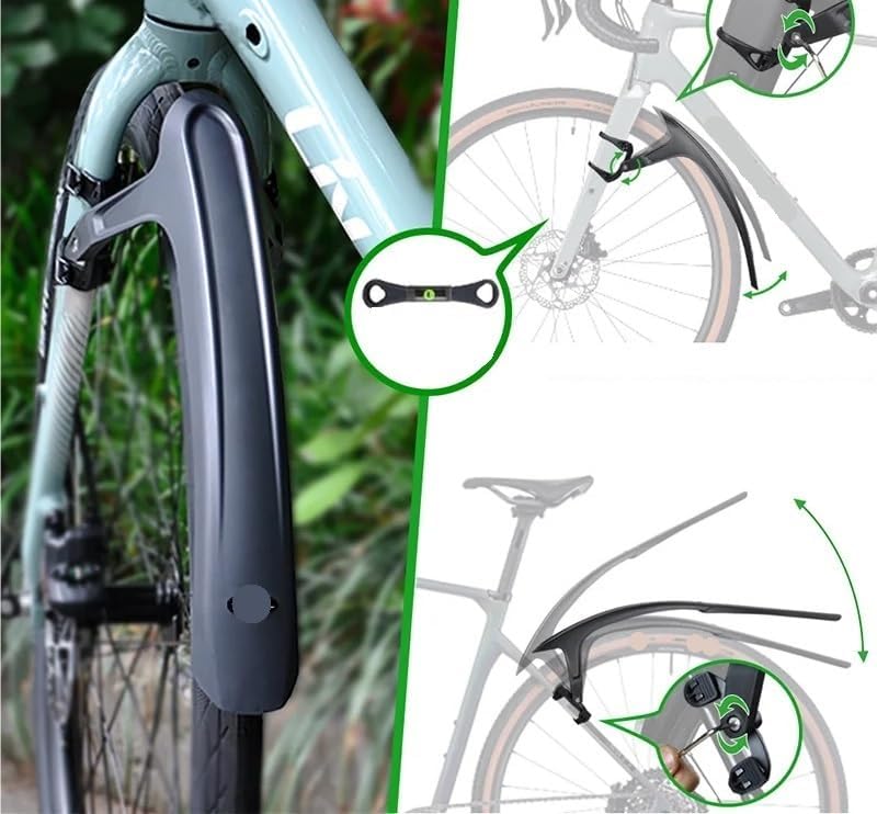 Mudguard Splash Guard Panel Bicycle Mudguard Mudflaps Road Bike Quick Release Gravel Strong PP Mud Proof Accessories for 700c * 35-45 Mm