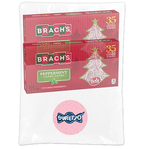 Miniatura 7 de Brachs Original Mini bastones de caramelo de menta envueltos individualmente dulces clásicos de Navidad golosinas navideñas 35 unidades paquete de 2