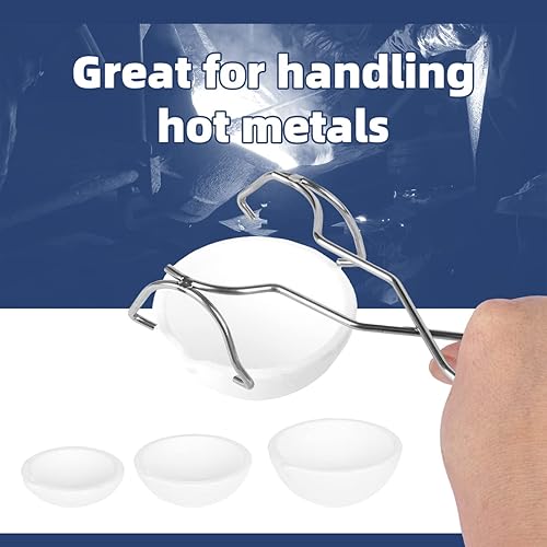 Miniatura 2 de YIEPET Juego de 4 tazones pequeños de cerámica derretida, crisol de cuarzo, pinza para derretir New YIEPET Juego de 4 tazones pequeños de cerámica