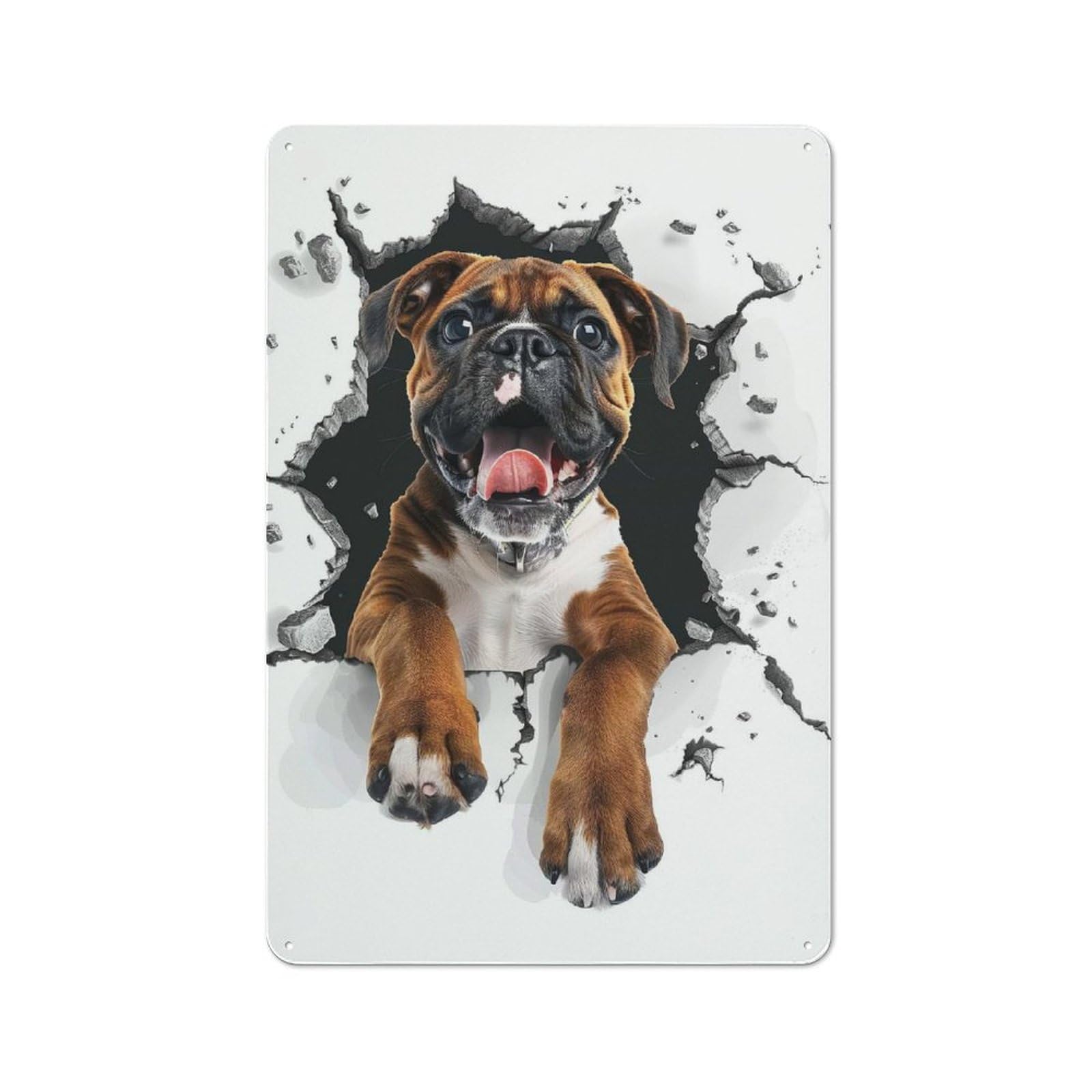 Junmoney Boxer Printed Metal Sign 30X20cm For Lounge Or Reading Corner, For Vintage Wall Decor Fans, For Themed Room Decoration