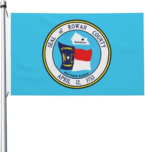 Bandera del condado de Rowan de 3 x 5 pies, pancarta de poliéster de doble cara para decoración de casa al aire libre, banderas duraderas para patio