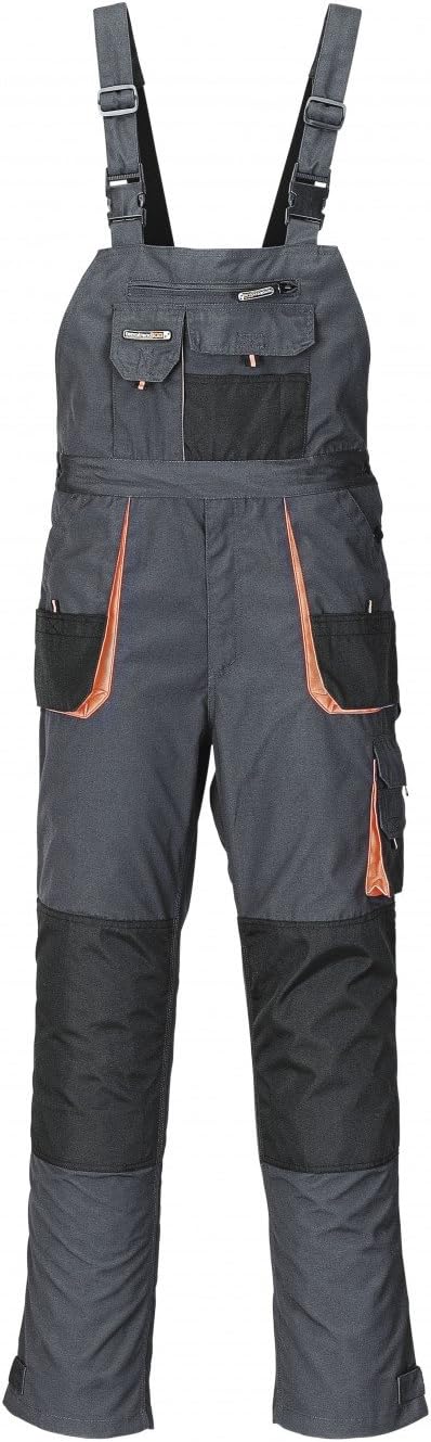 Terratrend JobTerratrend Job Lavoro Dungarees - Harnesses Trousers for Craftsmen - Work Trousers with Bib Dark Grey 58