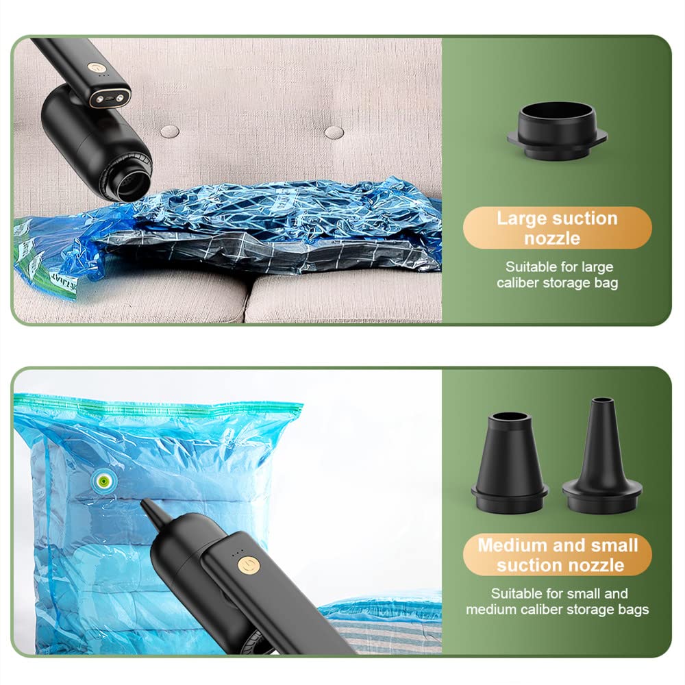 OBEST Aspirapolvere Portatile Senza Fili 2-in-1 Con Pompa Aria E Luce LED, 7000Pa Per Auto E Casa, Batteria 4000mAh