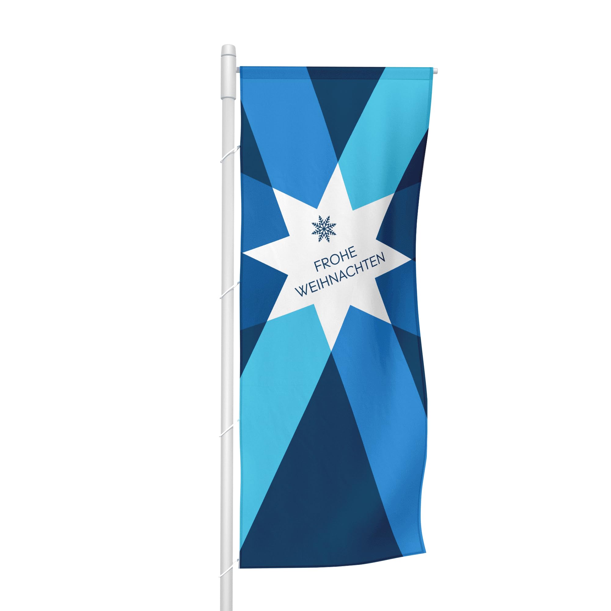 Weihnachtsfahne Auslegerfahne 120 x 300 cm - Design Weihnachtsstern