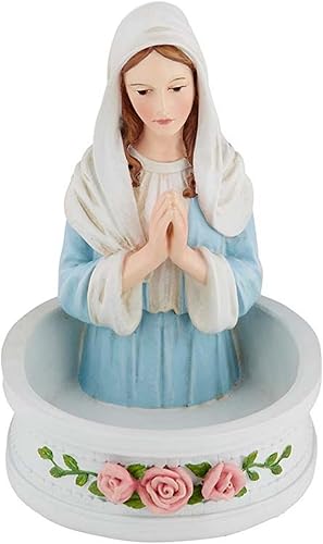 Miniatura 2 de The Madonna - Soporte para rosario, 5 pulgadas de alto con cuenco de 3.5 pulgadas de diámetro, devocional