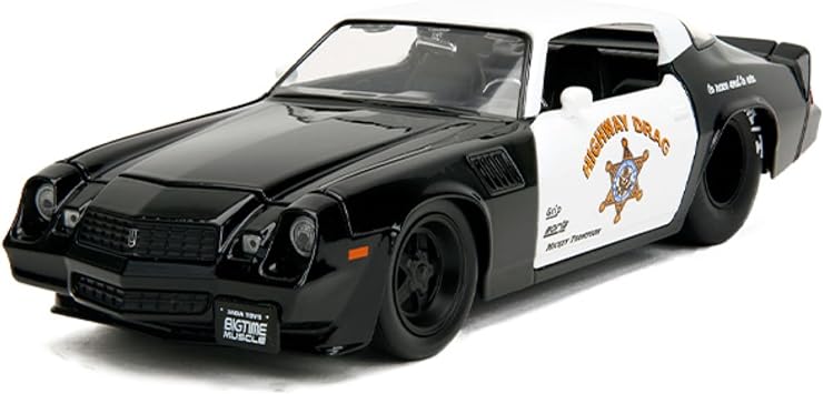 Jada Big Time Muscle 1:24 1979 Chevy Camaro Z28 Die-Cast Car, Toys for Kids and Adults (Police Colors)