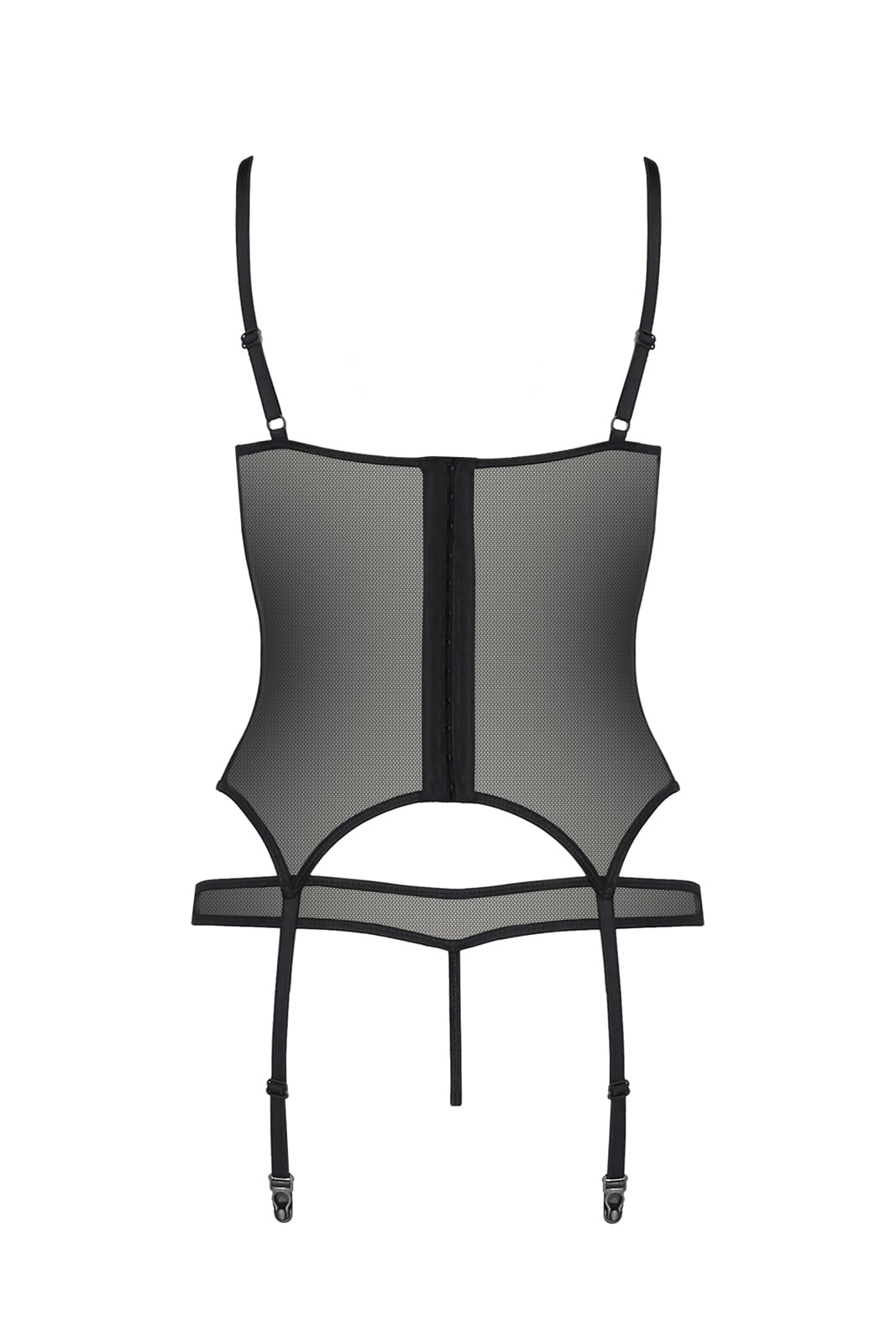 Selente Luxury Love verführerisches 3-teiliges Damen Dessous-Set (Made in EU) aus Corsage mit Strapshaltern, Slip und exklusiver Satin-Augenbinde