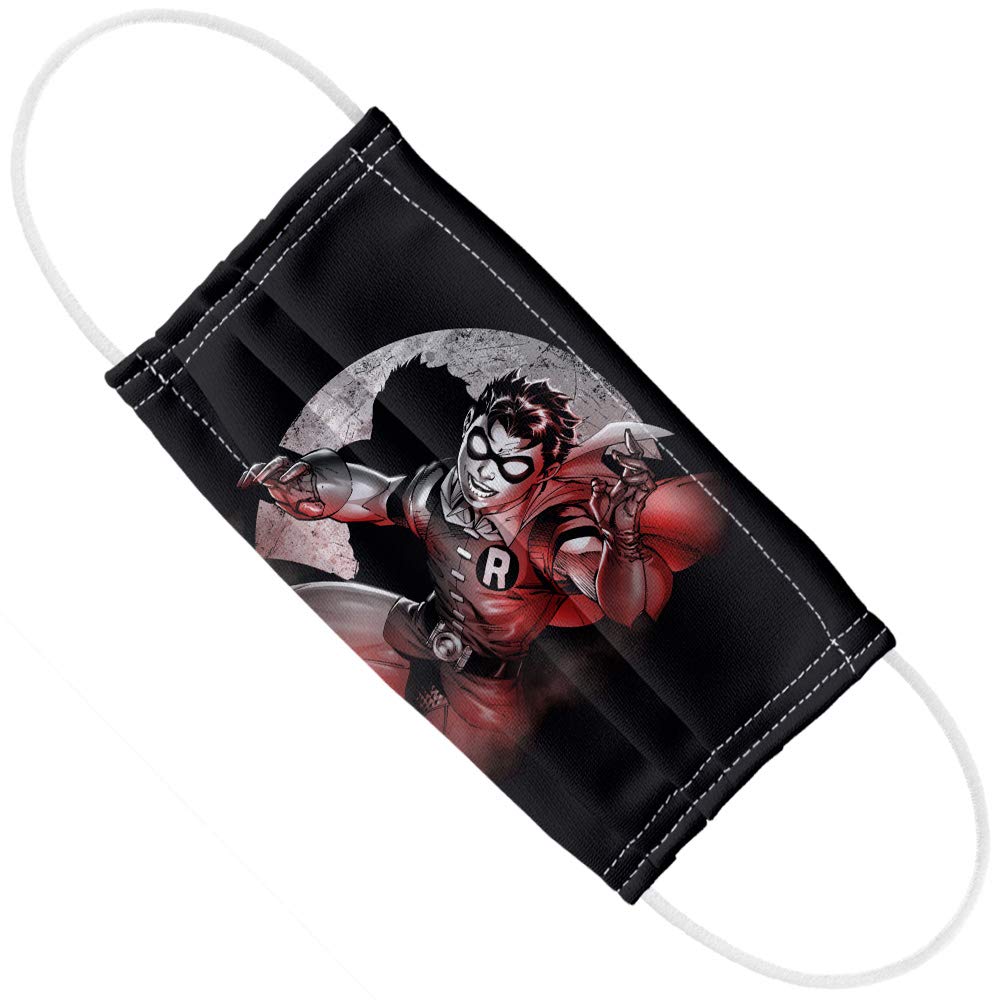 Popfunk Batman Robin Spotlight 1-Ply Reusable Face Mask Covering with Adjustable Nose Wire, Unisex