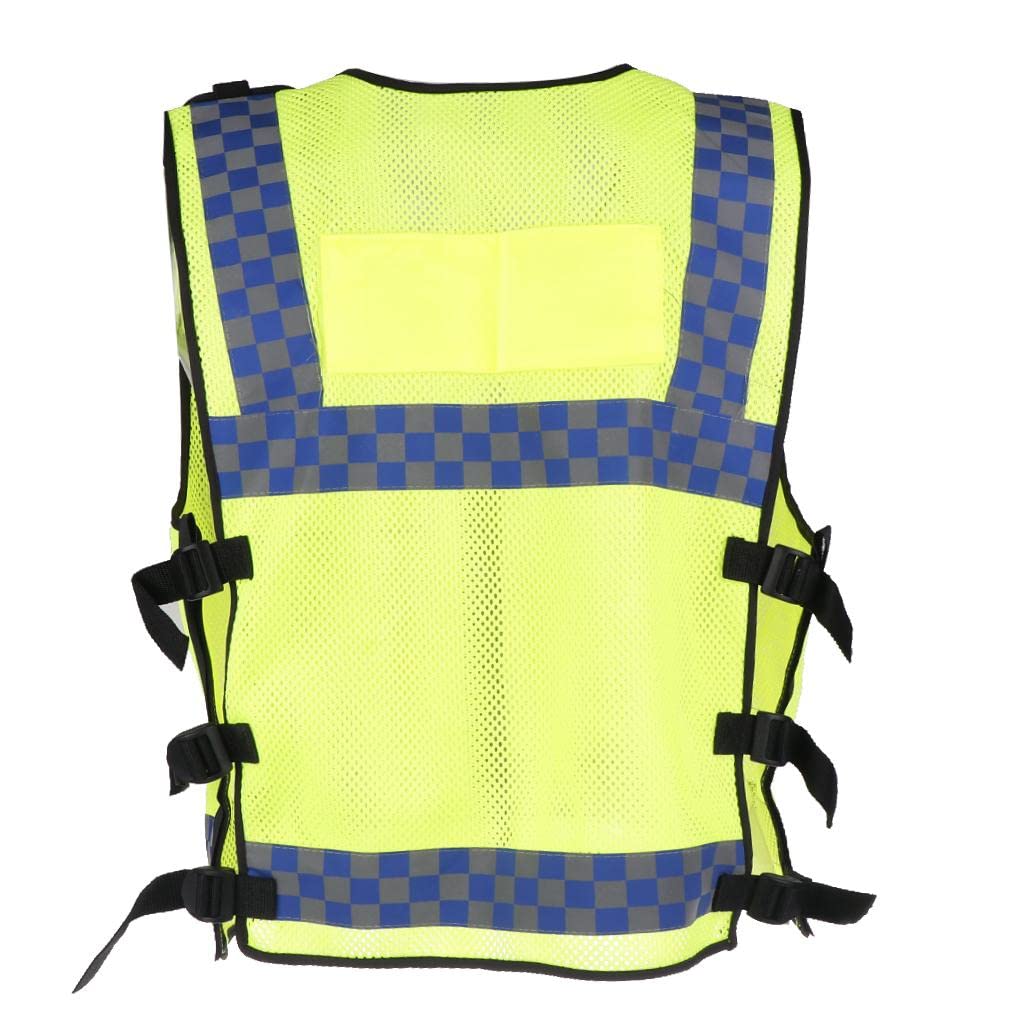 Gilet Riflettente Zipper Front Gilet Alta Visibilità con Strisce Riflettenti Gilet Rete Traspirante Giacca Poliestere
