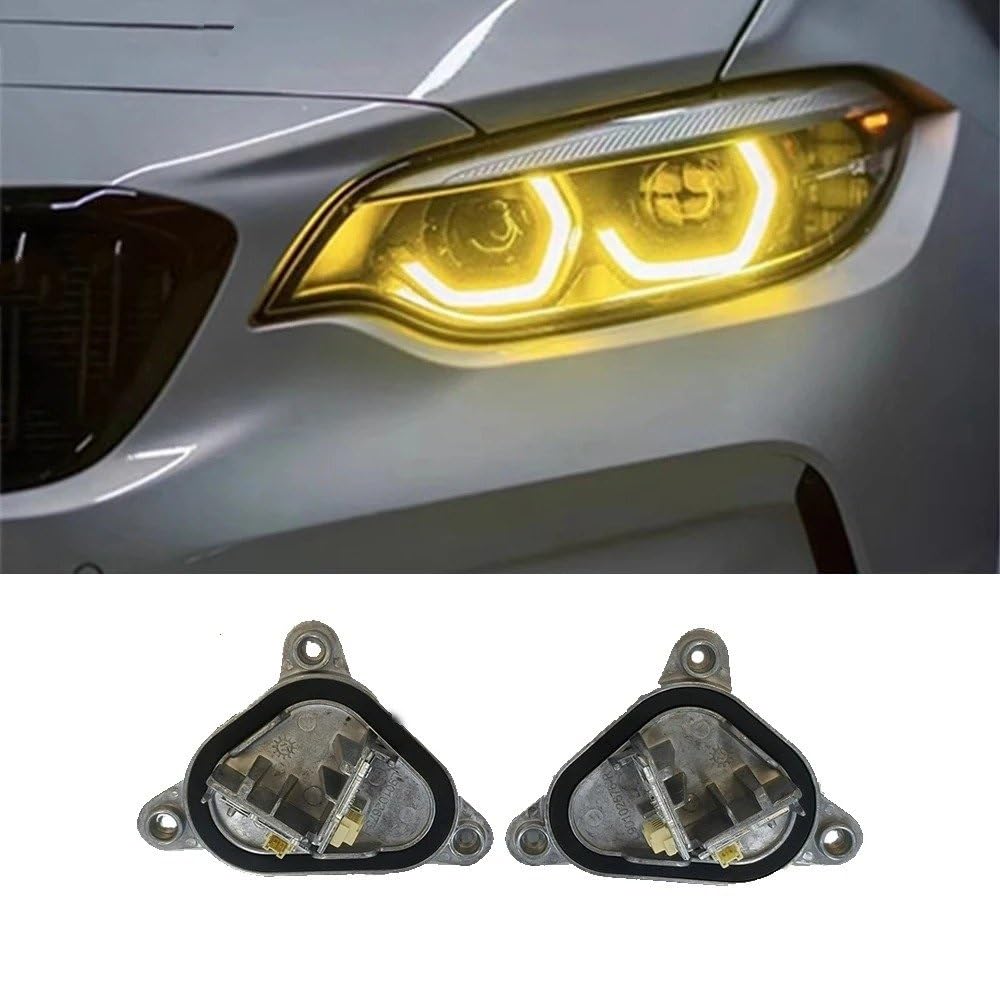 Phares Yeux D'ange Jaune Citron Pour BMW M2 Série 2 DRL Multicolore LED F22 F23 F87 LCI Feux De Jour 63117494851 63117494852 Phare Avant