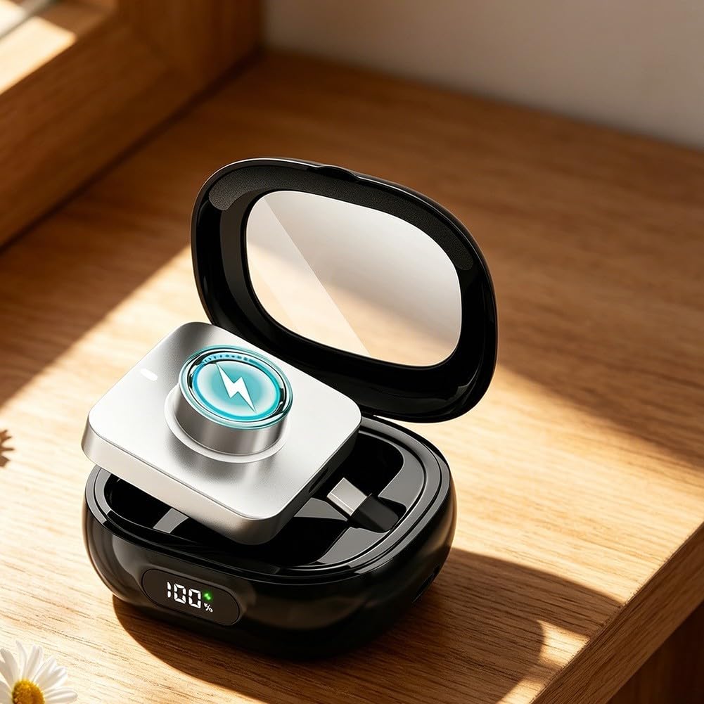 Startbuymore Oura Ring 4 Ladehülle, 2000 mAh Ladehülle, kompatibel mit OURA Ring Gen 4 und mit Echtzeit-Akkuüberwachung und 45-Tage-Standby-Zeit (Silber)