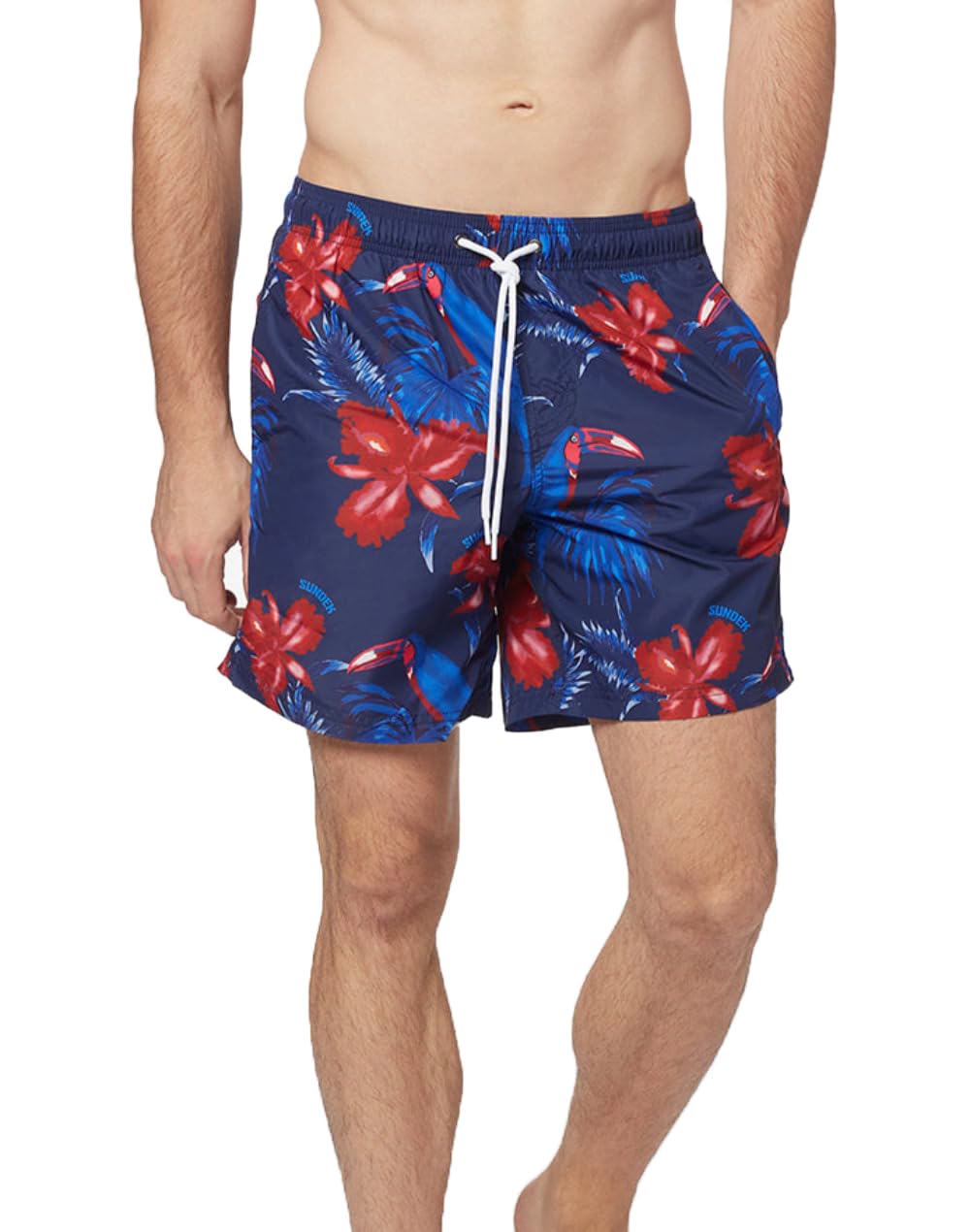 Sundek Toucan Trip Bd 007TT (M665BDRT4TT) Navy, Toucanflowers Print, Boxer Mare Uomo (Xl)-image