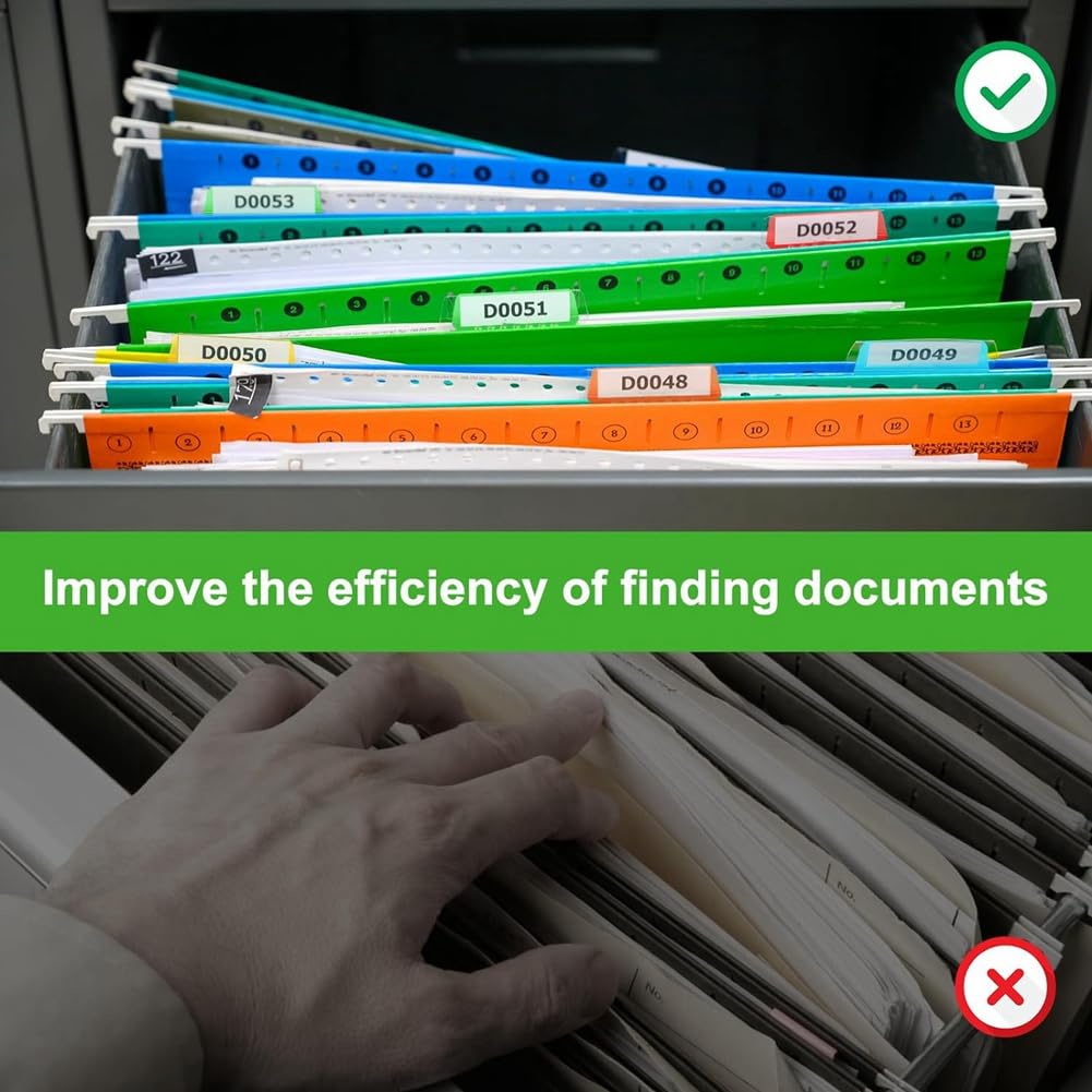 Histos 100 PestañAs para Carpetas de Archivos, PestañAs e Inserciones para Carpetas de Archivos Colgantes de 3,15 Pulgadas, PestañAs para Archivos Colgantes de PláStico, Multicolor