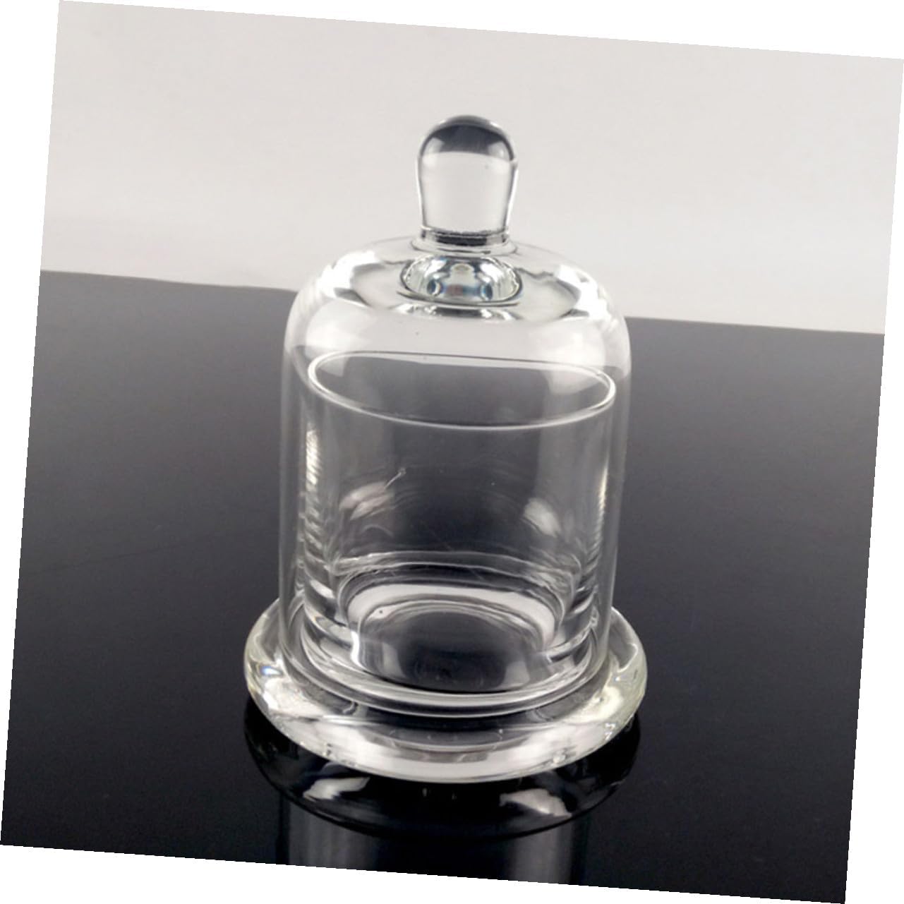Glass Bell Jar Candle Holders 2pcs Set Hand Blown Decorative Wedding Table Candlestick Ornaments for Home Party Centerpiece