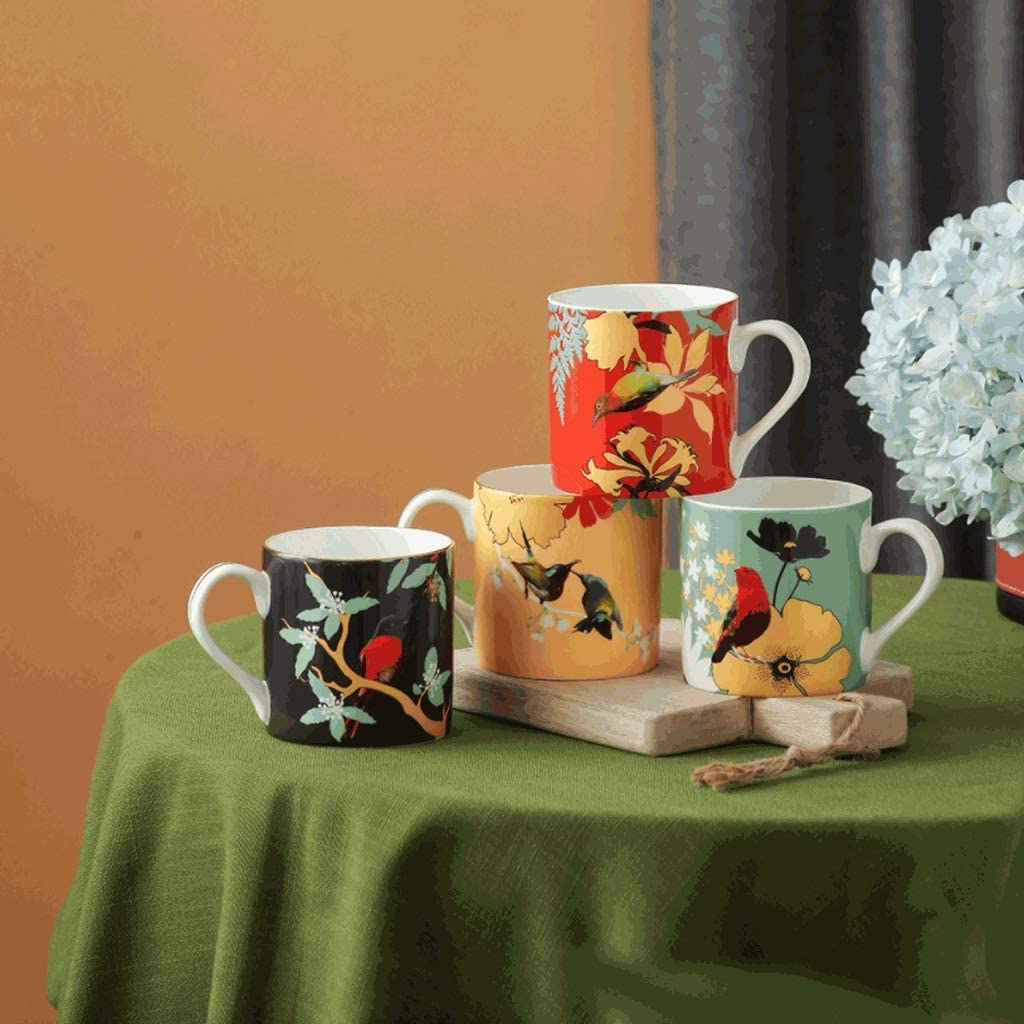 Tazzine Caffe Tazze Caffe Tazza Da Caffè Dipinta A Mano In Bone China, Tazza Da Caffè Creativa In Stile Cinese Da 250 Ml, Tazza Multifunzionale Con Disegno In Oro Tazze Cappuccino(H)