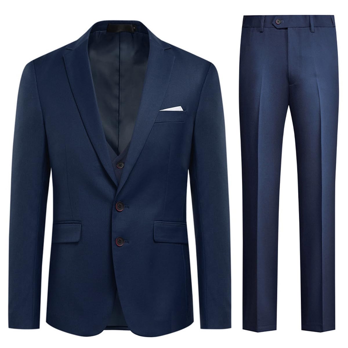 Allthemen Abito da Uomo 3 Pezzi Slim Fit Completo da Sposa da Cerimonia da Cena Blazer con 2 Bottoni Smoking Suit Giacca Pantaloni Gilet