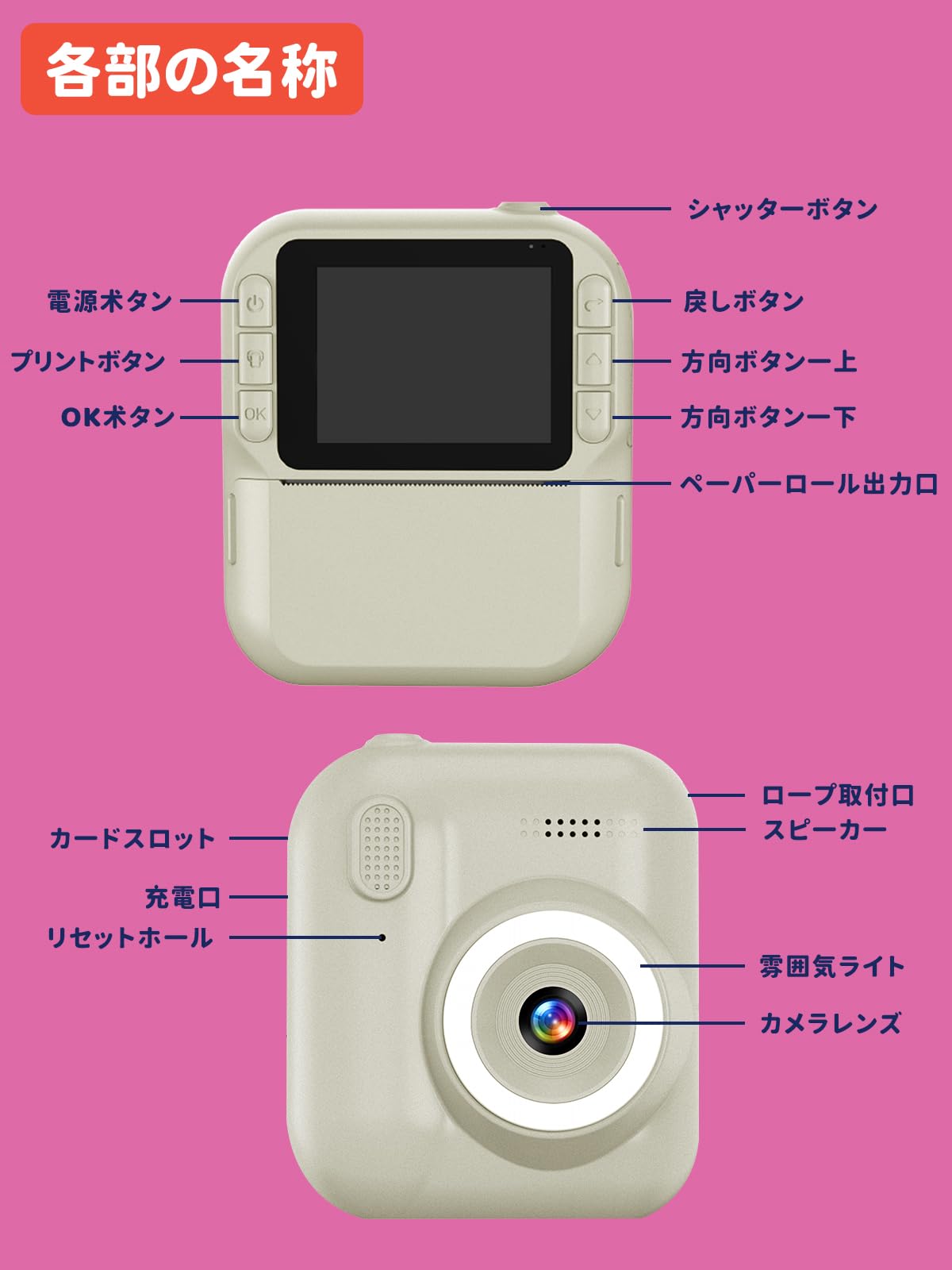 Amazon.co.jp: 【2025新登場】プリントカメラ キッズ 感熱紙 子供