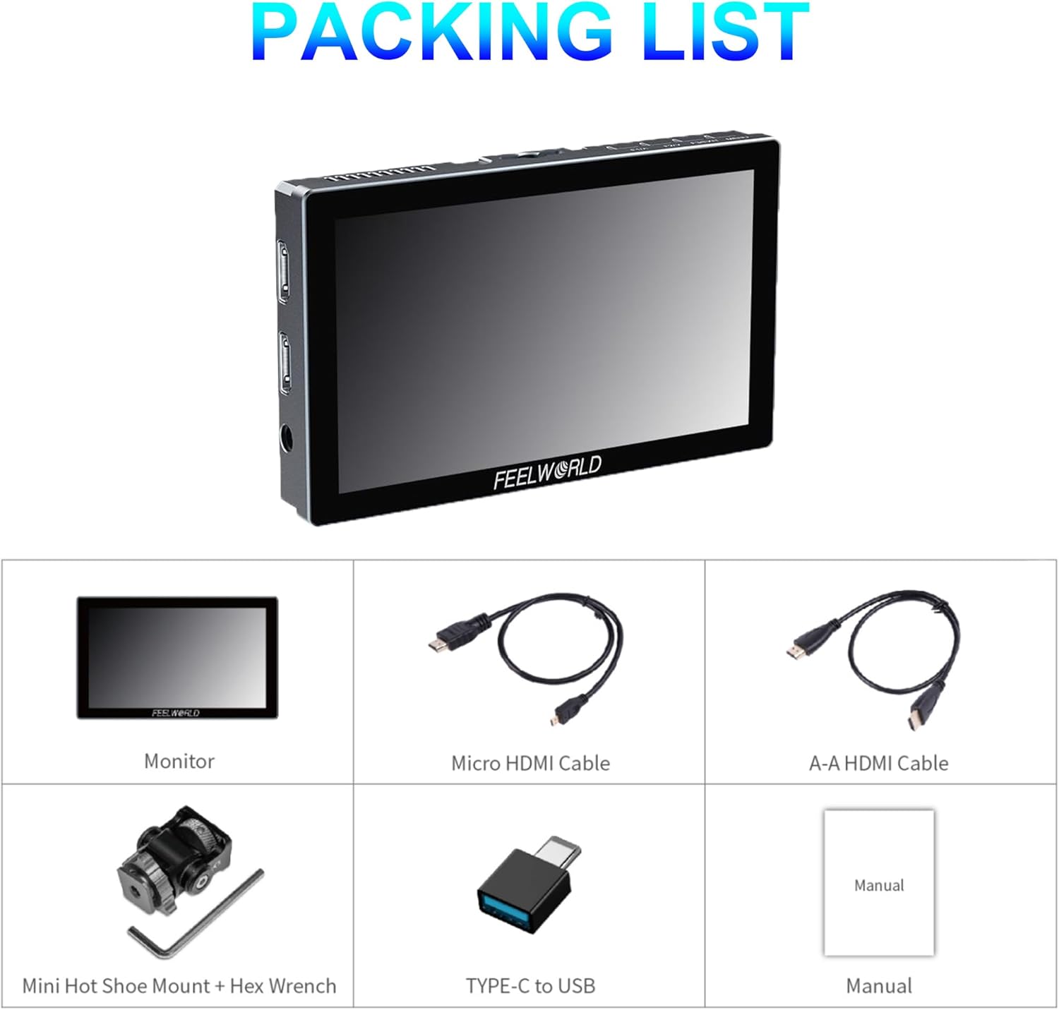 FEELWORLD P6X package contents