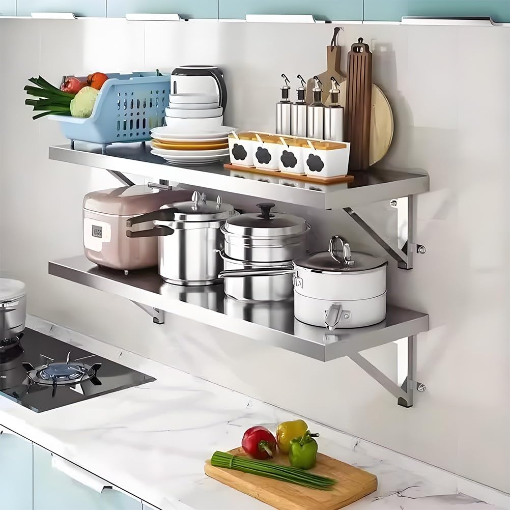 Supporto pieghevole in acciaio inox per montaggio a parete, salvaspazio da cucina, versatile per carrelli alimentari, lavanderia e ripostigli, elegante e design