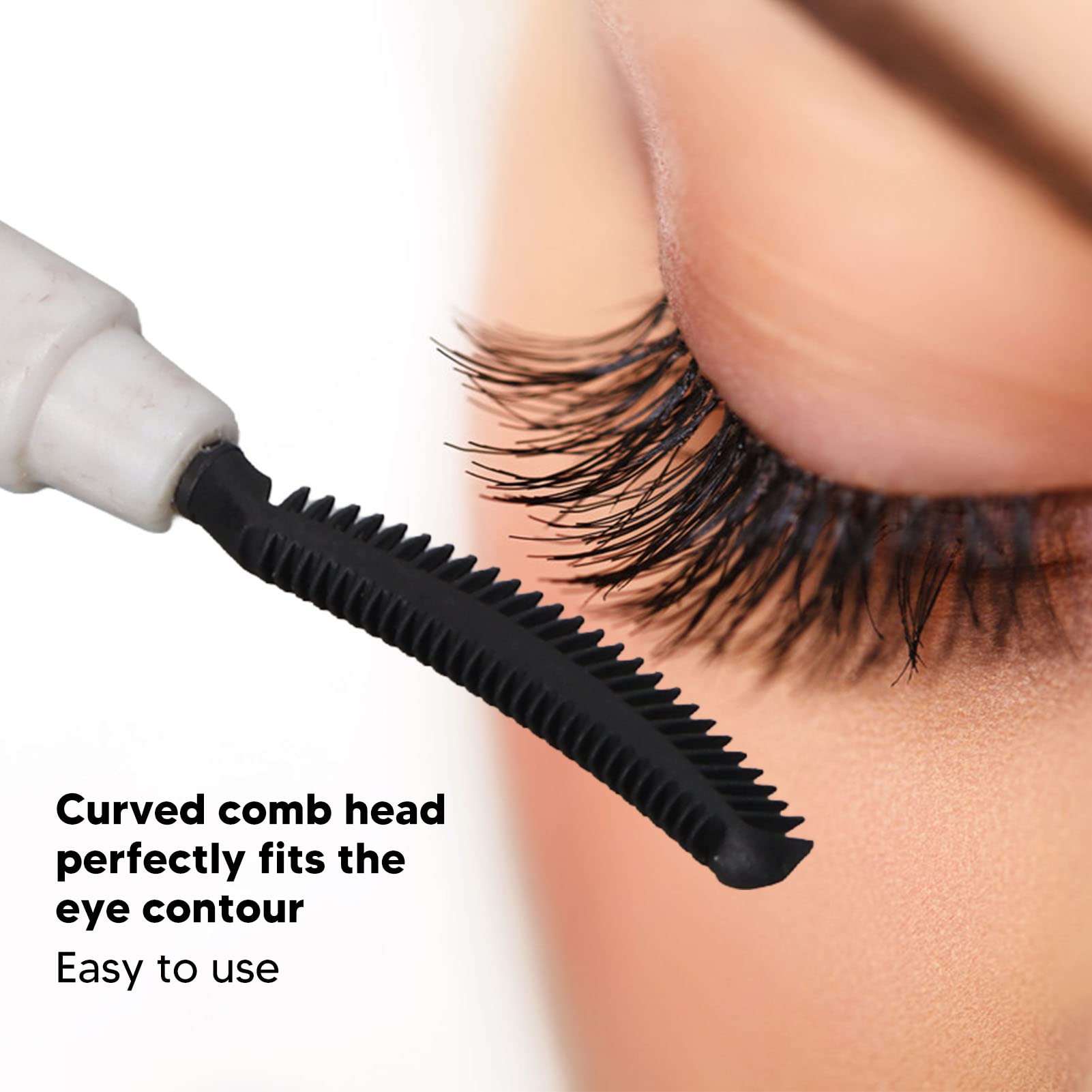 3pcs Mascara Brushes, Silicone Eyebrow Eyelash Brushes Mascara Wands Applicators Eye Brushes - Image 2