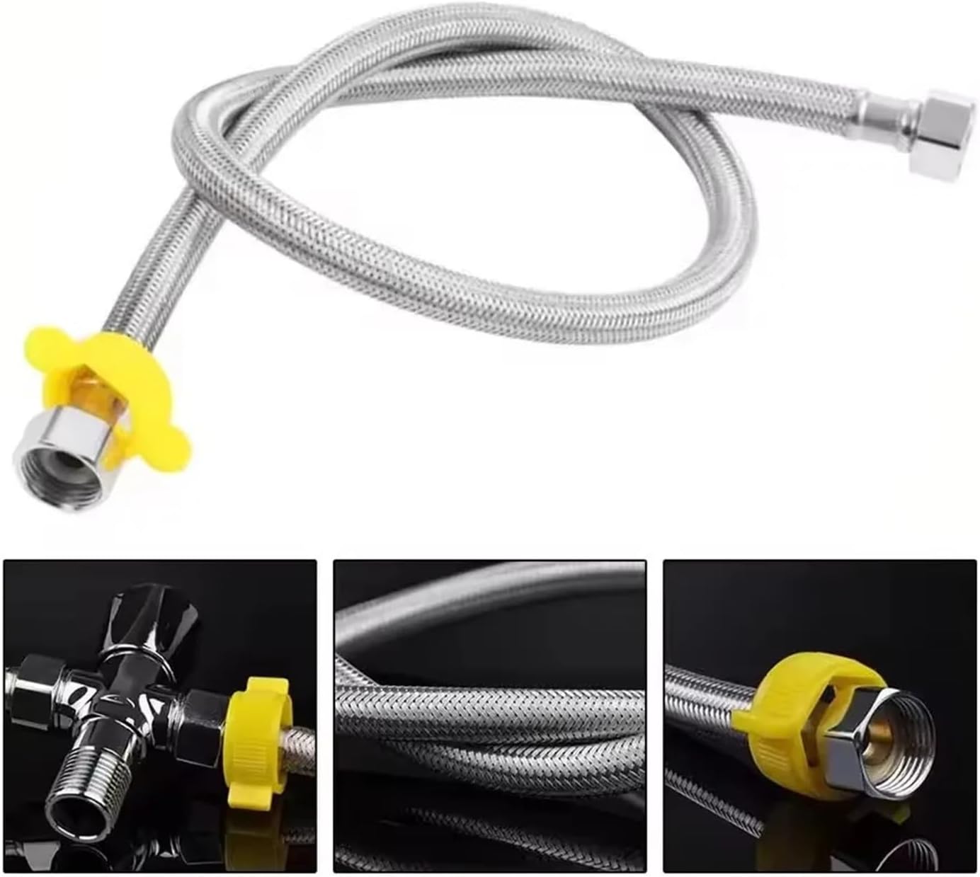 キッチン＆バスルームの蛇口用フレキシブル編組ホース 防爆 G1/2インチ 長さ60cm - 家庭用配管システム用給水コネクタ