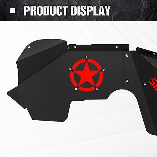 Miniatura 7 de Forros de guardabarros interiores delanteros compatibles con Wrangler JK y JKU Unlimited Sport Sahara Rubicon 07-18, estilo atornillable, cubierta