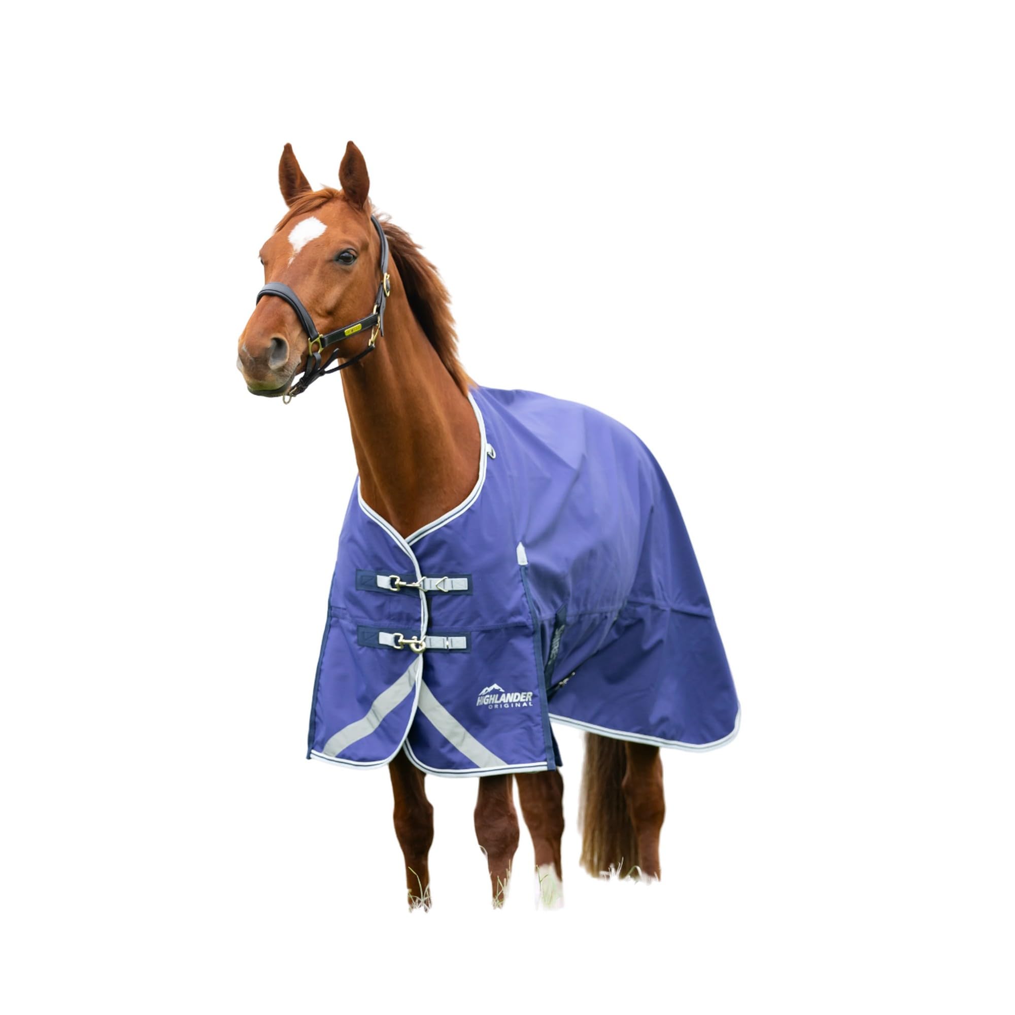 Shires Highlander Original 0g Lite Turnout Rug and Neck Set - Navy 6'6" / 78", Navy